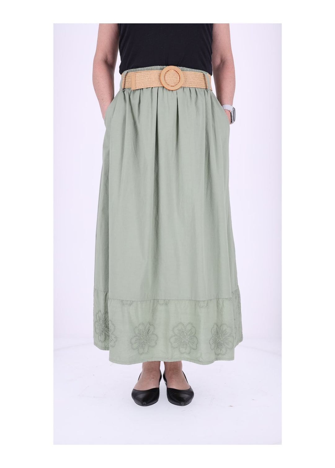 Damen Rock Stufe Stickerei