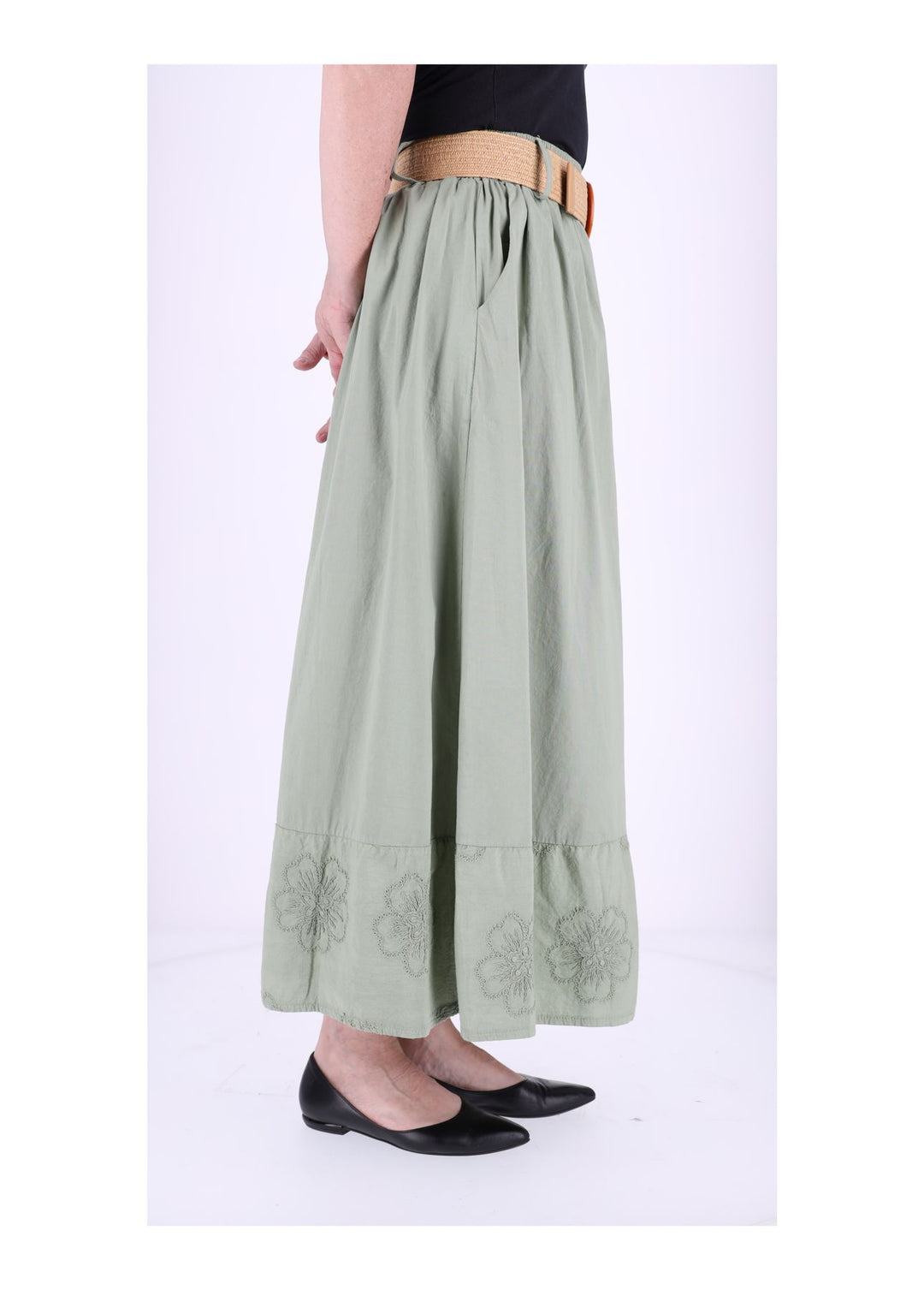 Damen Rock Stufe Stickerei