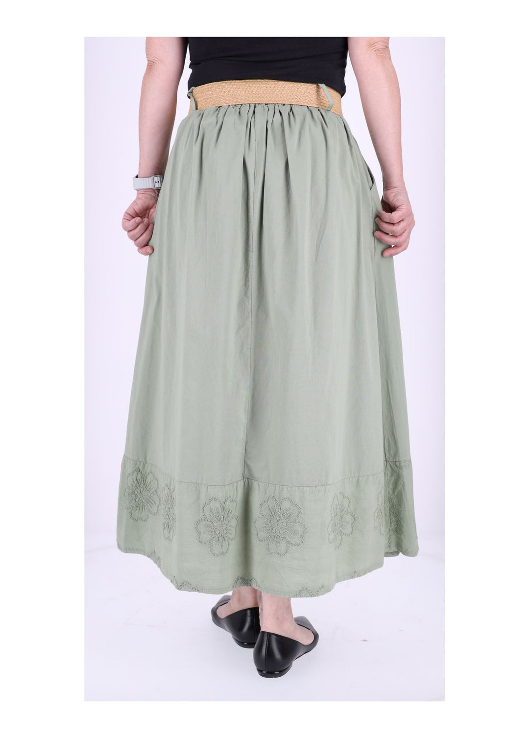 Damen Rock Stufe Stickerei