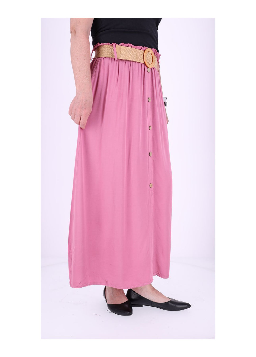 Damen Rock A-Form vorn Zierknöpfe