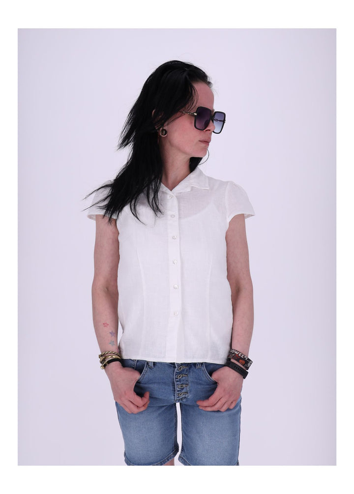 Leinenbluse Damen angeschnittener Arm