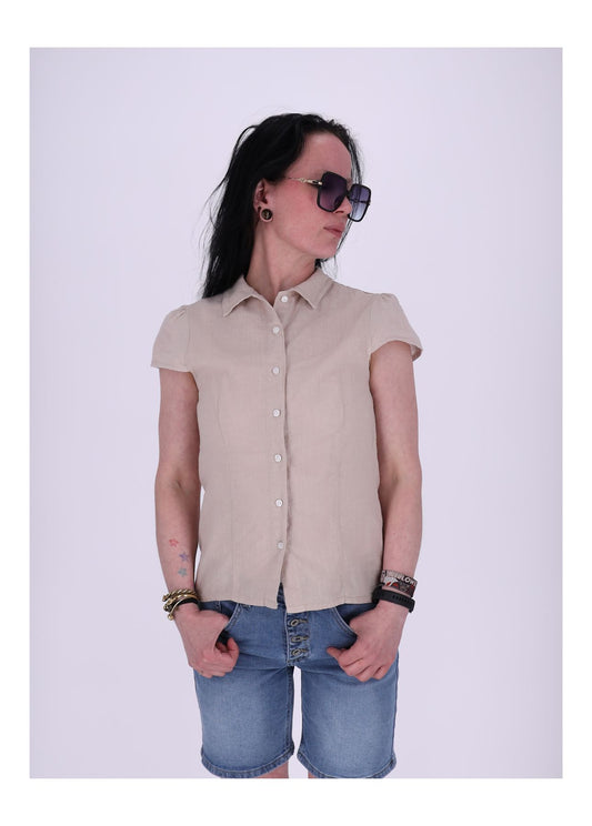 Leinenbluse Damen angeschnittener Arm