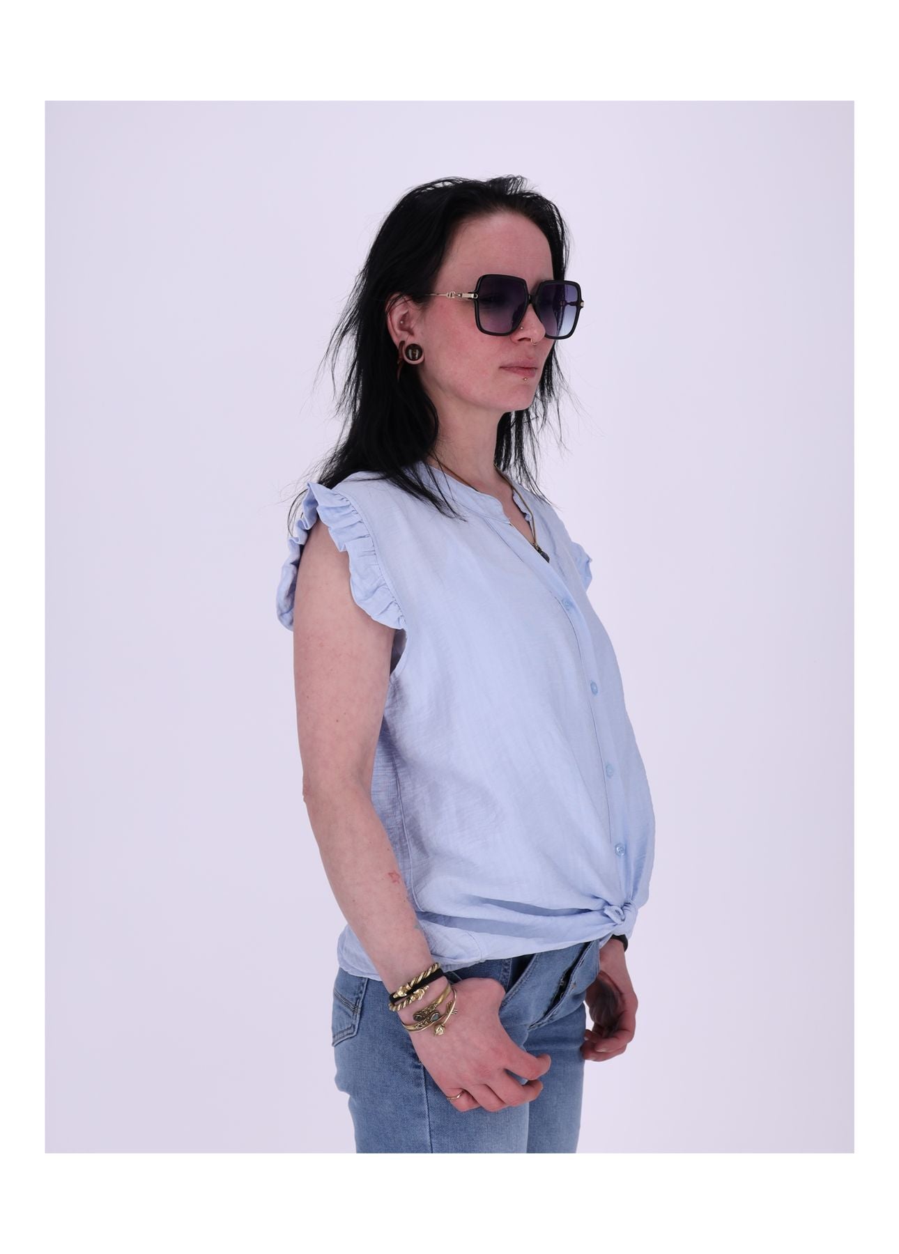 Damen Top Rüschen