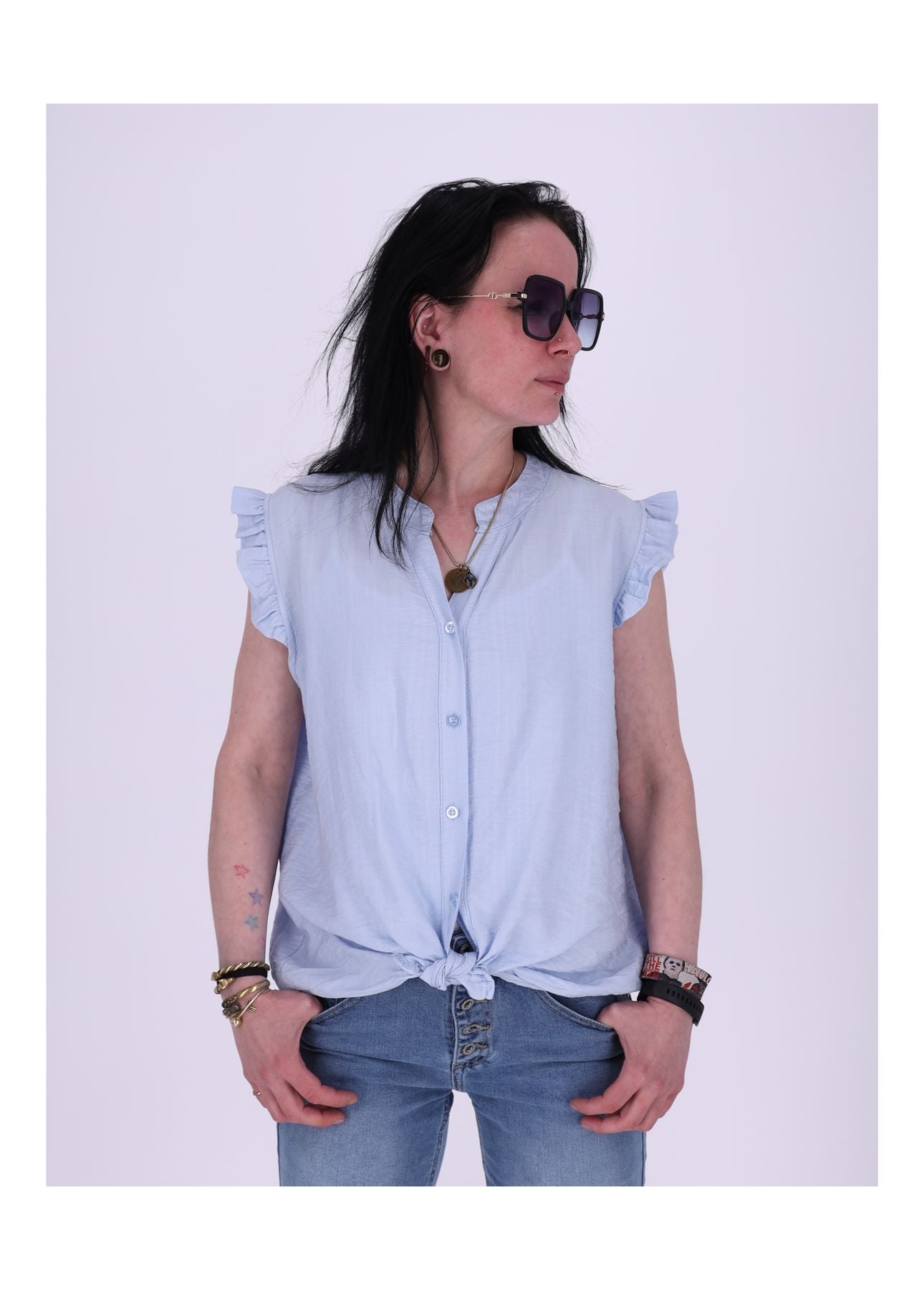 Damen Top Rüschen