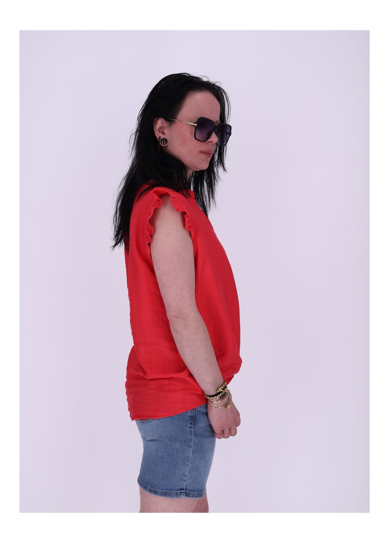 Damen Top Rüschen