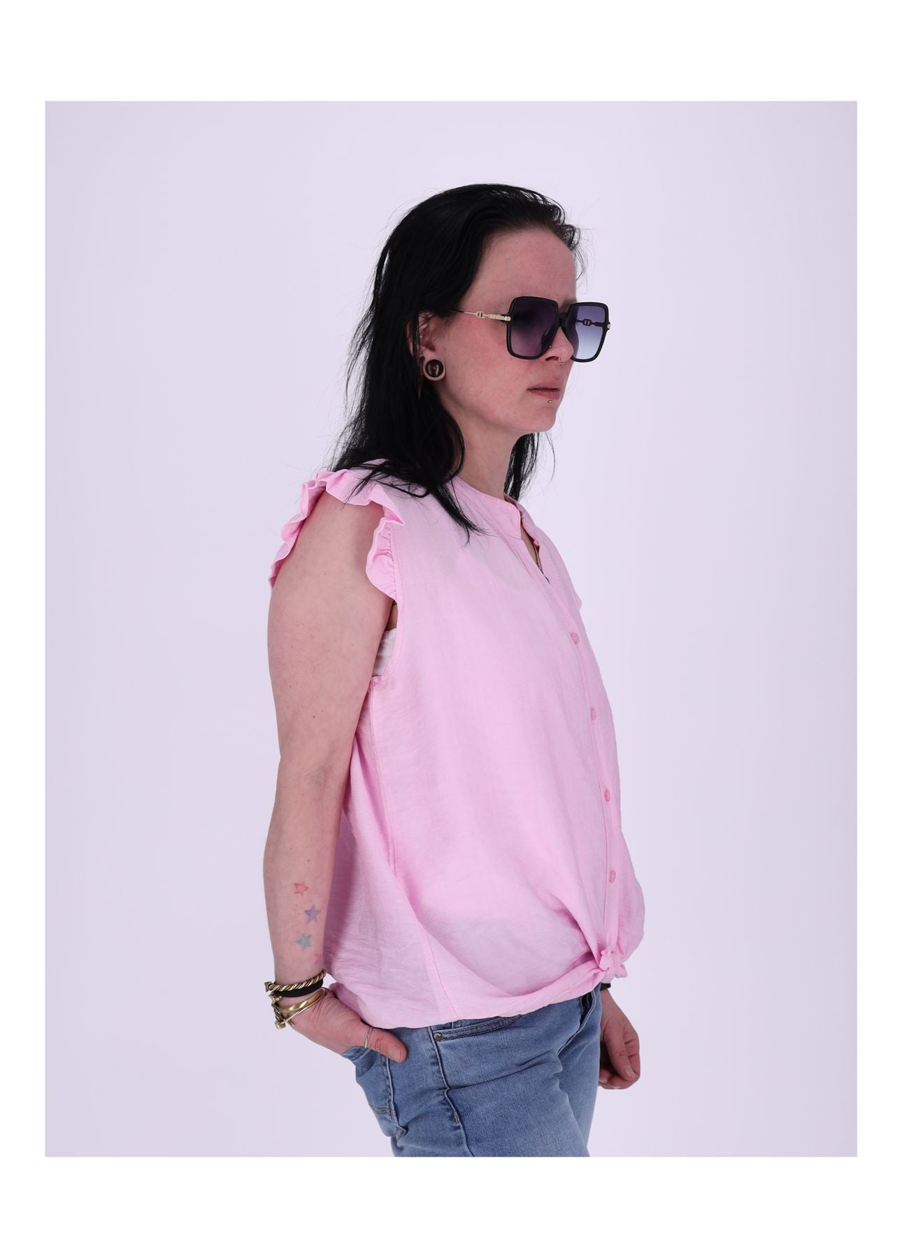 Damen Top Rüschen