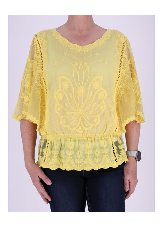 Damen T-Shirt Spitze