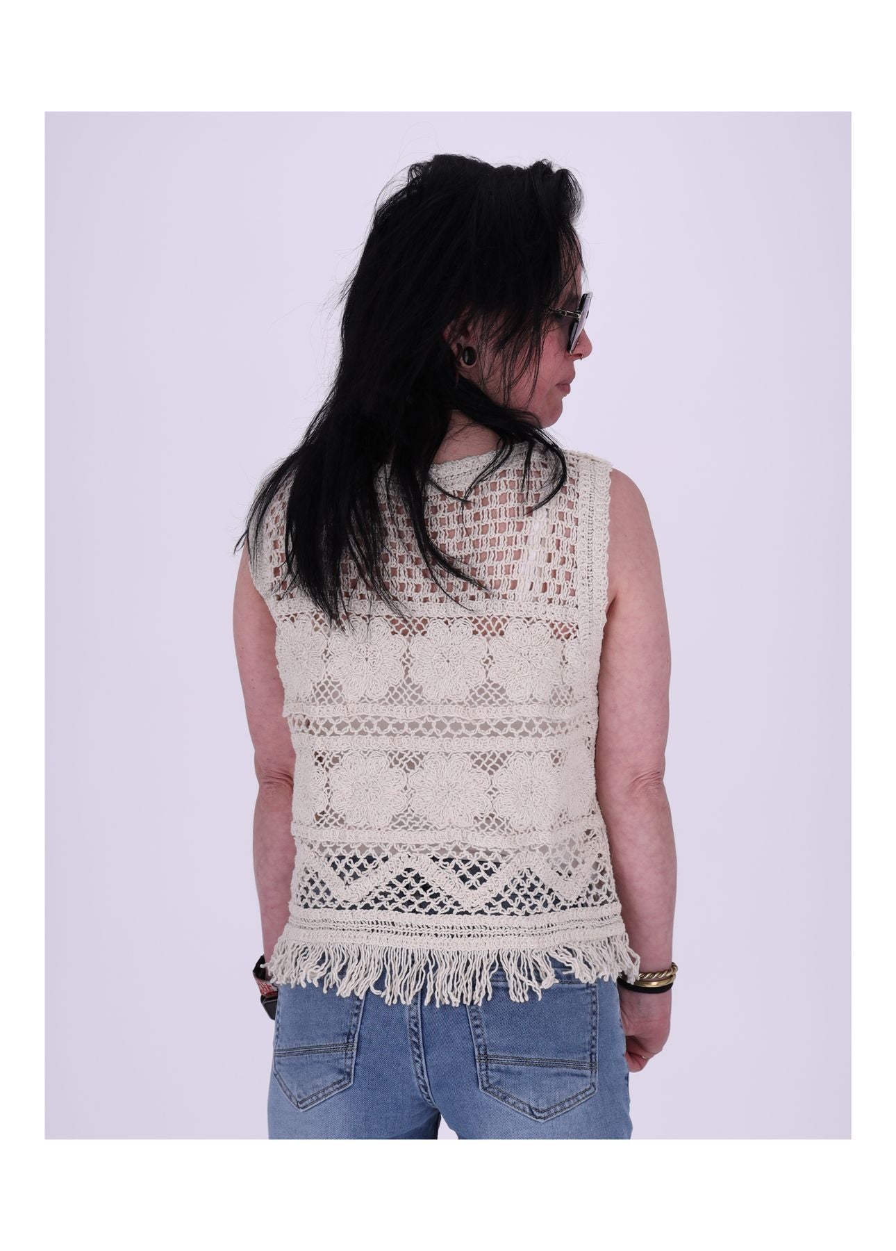 Damen Häkeltop Fransen