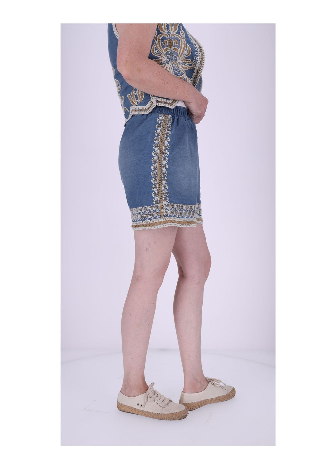 Jeansshort Damen Gummizug