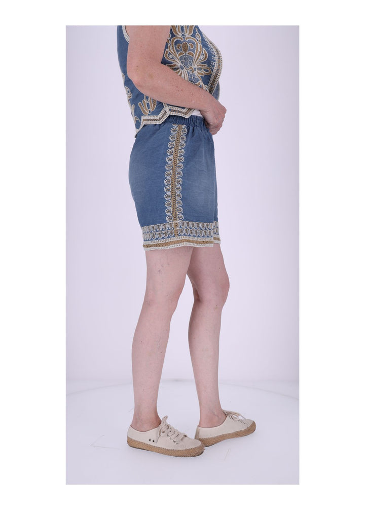 Jeansshort Damen Gummizug