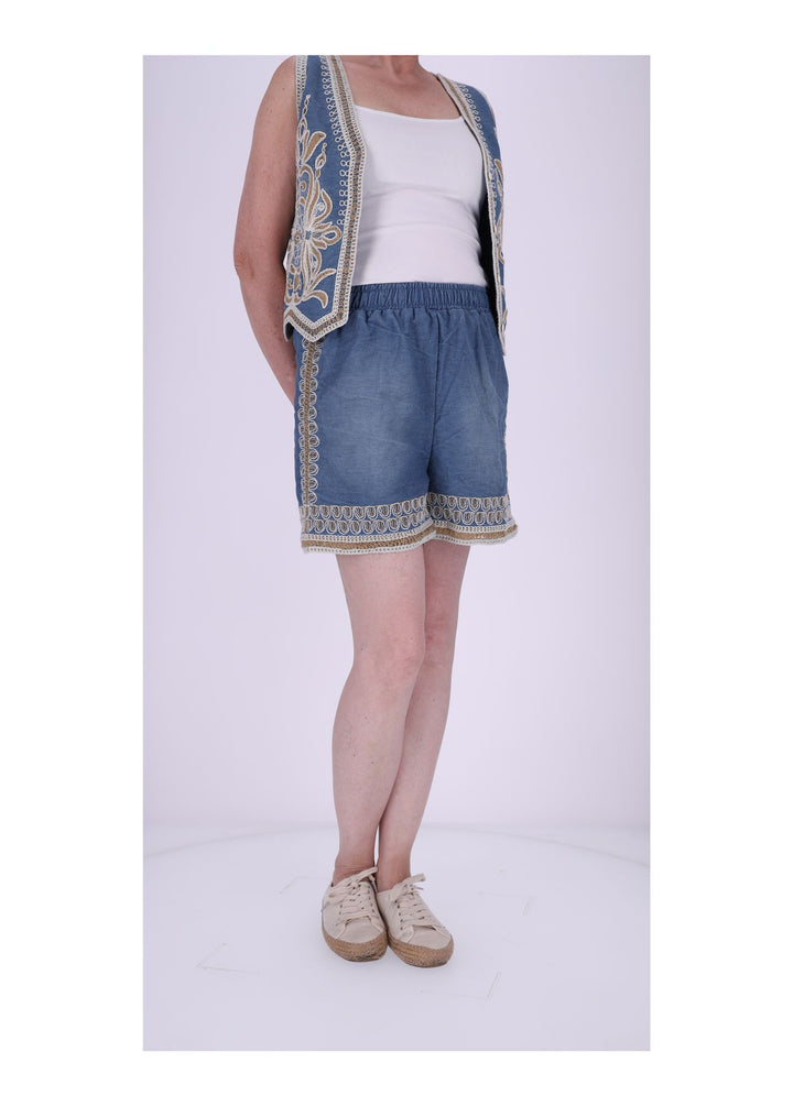 Jeansshort Damen Gummizug