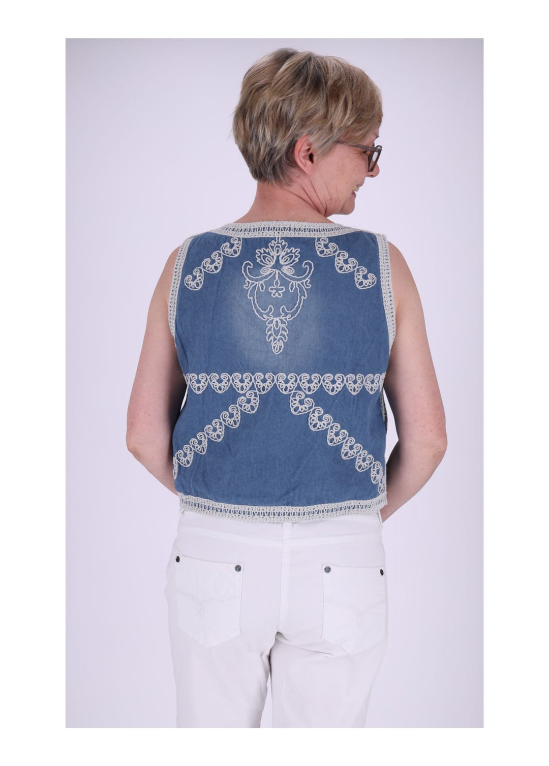 Weste Damen offen Stickerei