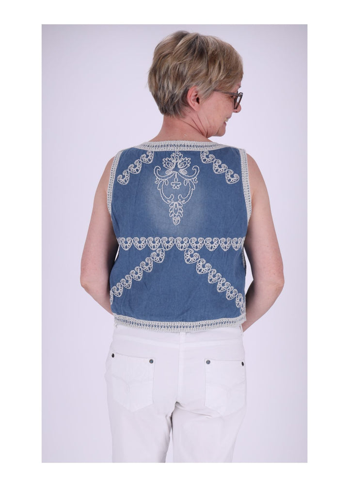 Weste Damen offen Stickerei