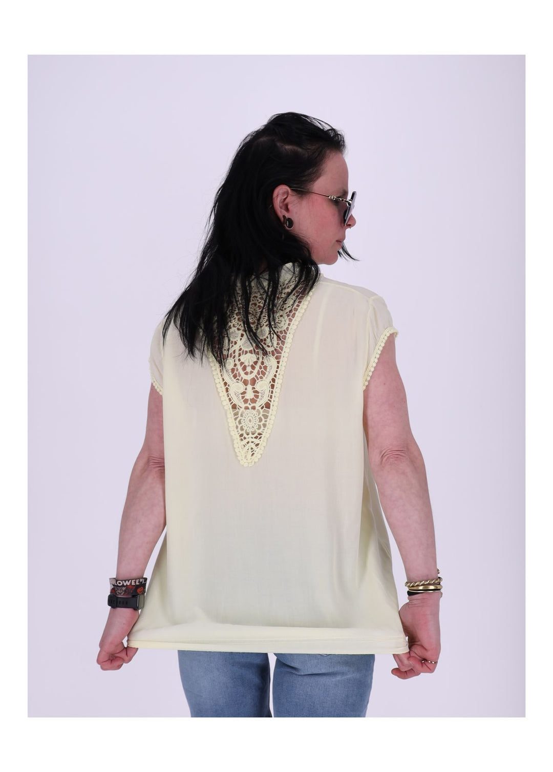 T-Shirt Damen Spitzeneinsatz im Rücken