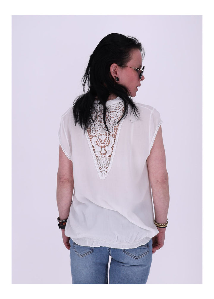 T-Shirt Damen Spitzeneinsatz im Rücken