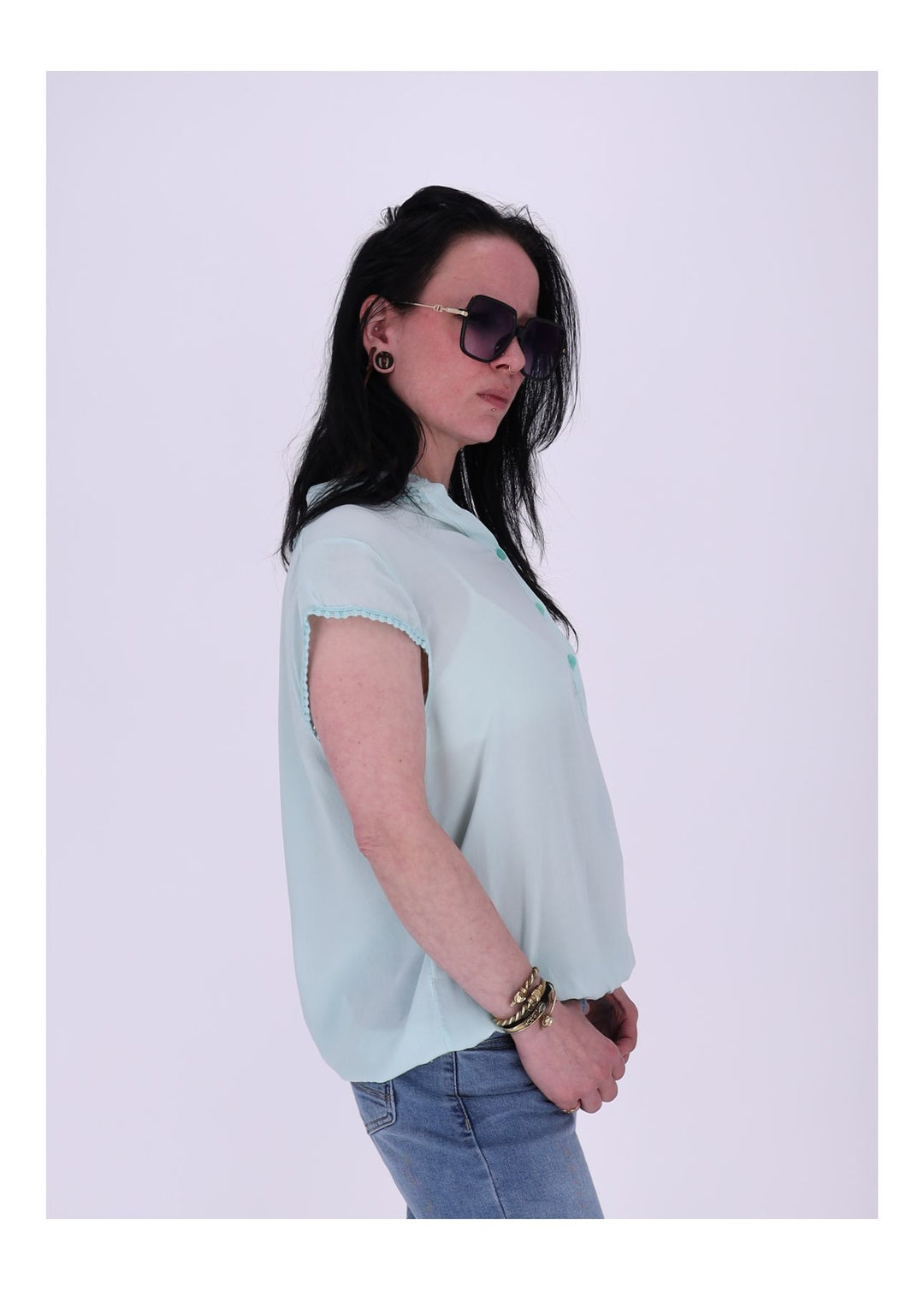 T-Shirt Damen Spitzeneinsatz im Rücken