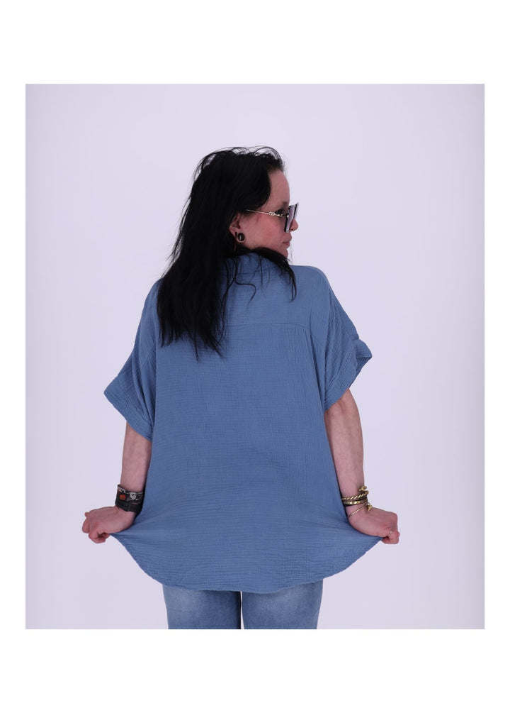 Bluse Damen 1/2 Arm Musselin