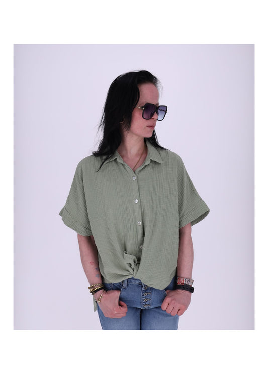 Bluse Damen 1/2 Arm Musselin