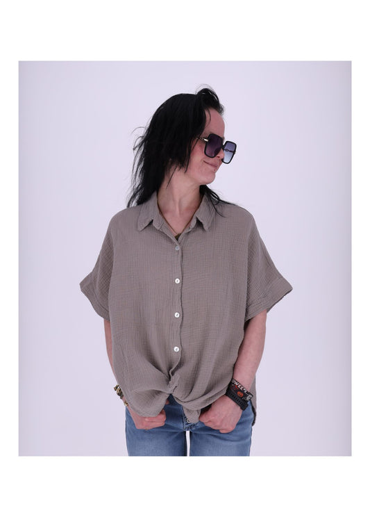 Bluse Damen 1/2 Arm Musselin