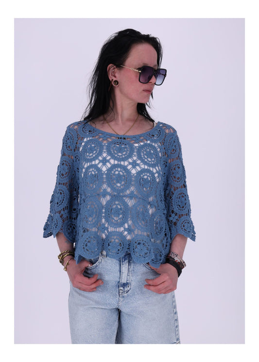 T-Shirt Damen Häkel 1/2 Arm