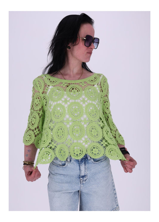 T-Shirt Damen Häkel 1/2 Arm