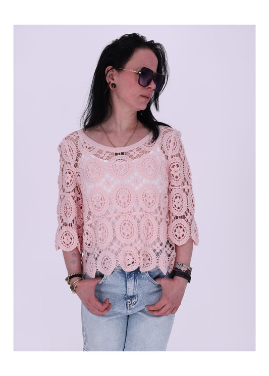 T-Shirt Damen Häkel 1/2 Arm
