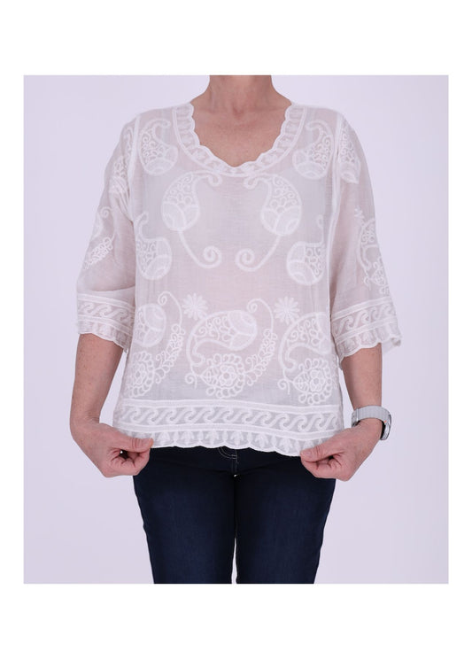 T-Shirt Damen Stickerei