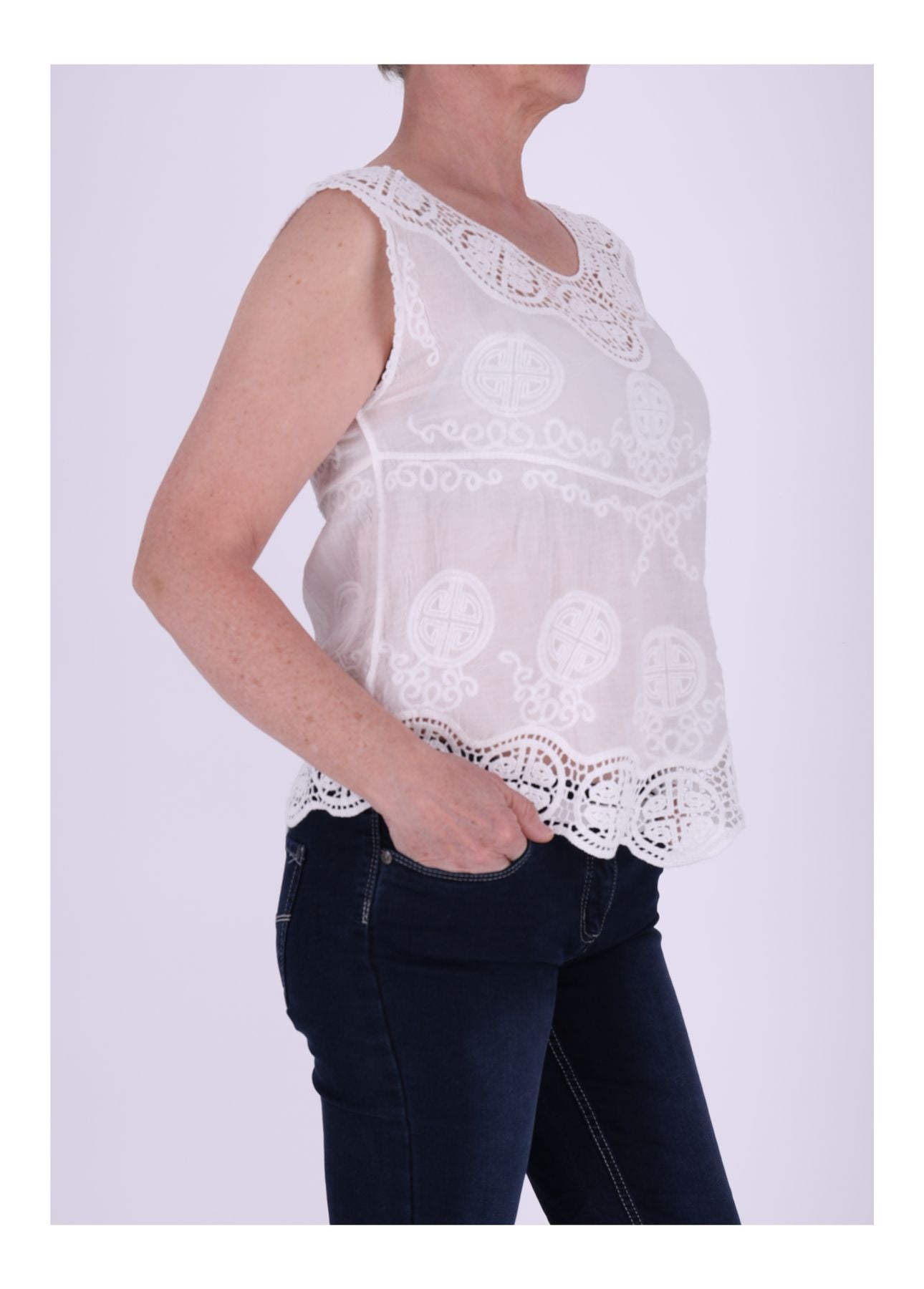Top Damen Stickerei