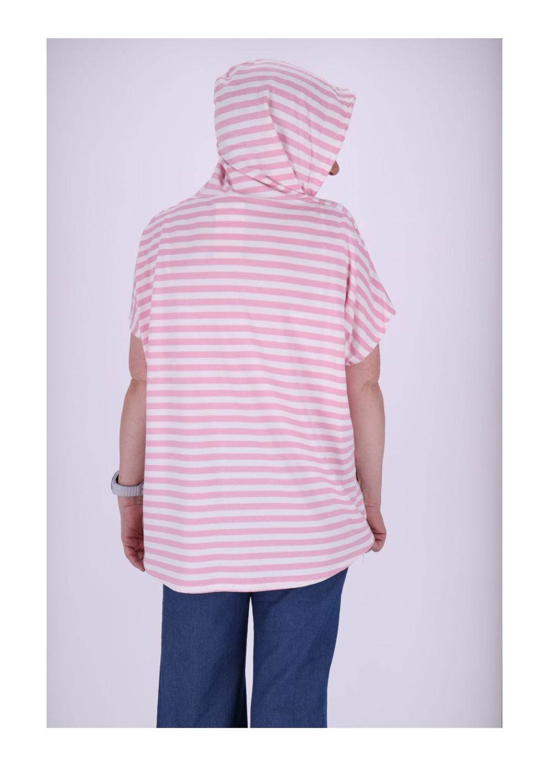 Splash of Color Damen T-Shirt Ringel Kapuze