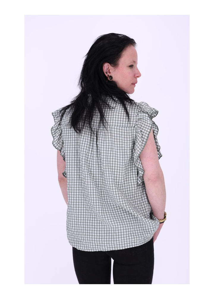 Blusenshirt Damen Kurzarm Karo