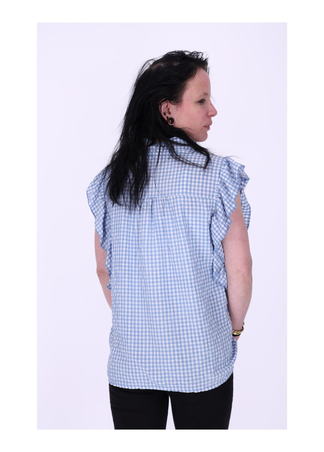 Blusenshirt Damen Kurzarm Karo