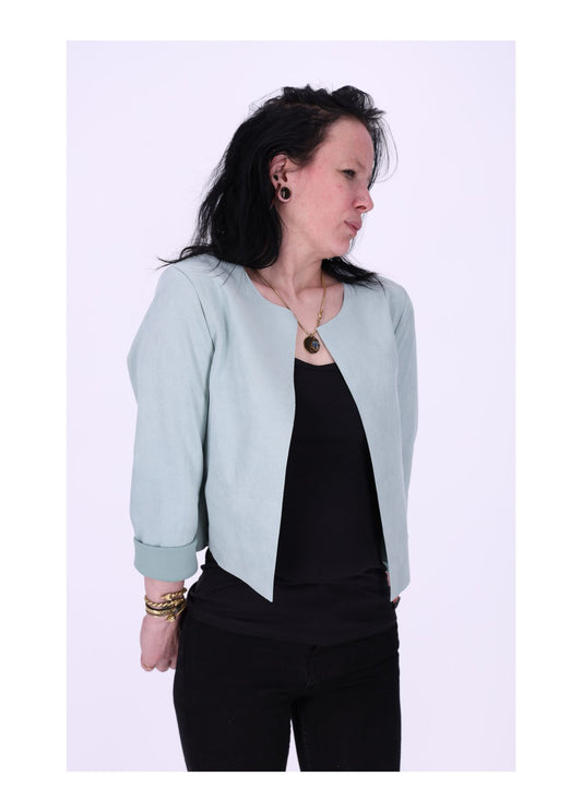 Bolero Damen Velourlederoptik