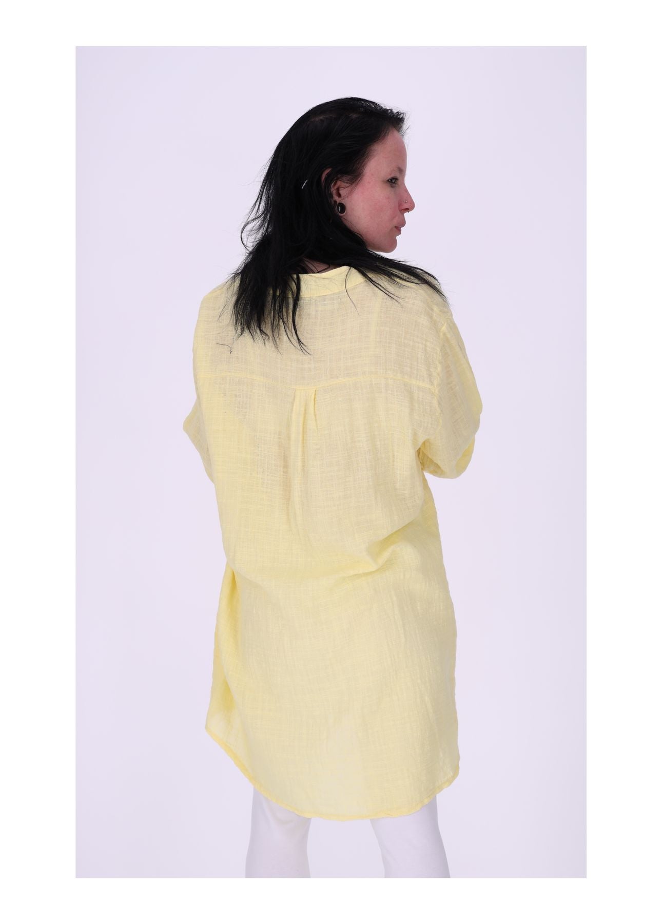 Longshirt Damen Brusttasche Krempelarm