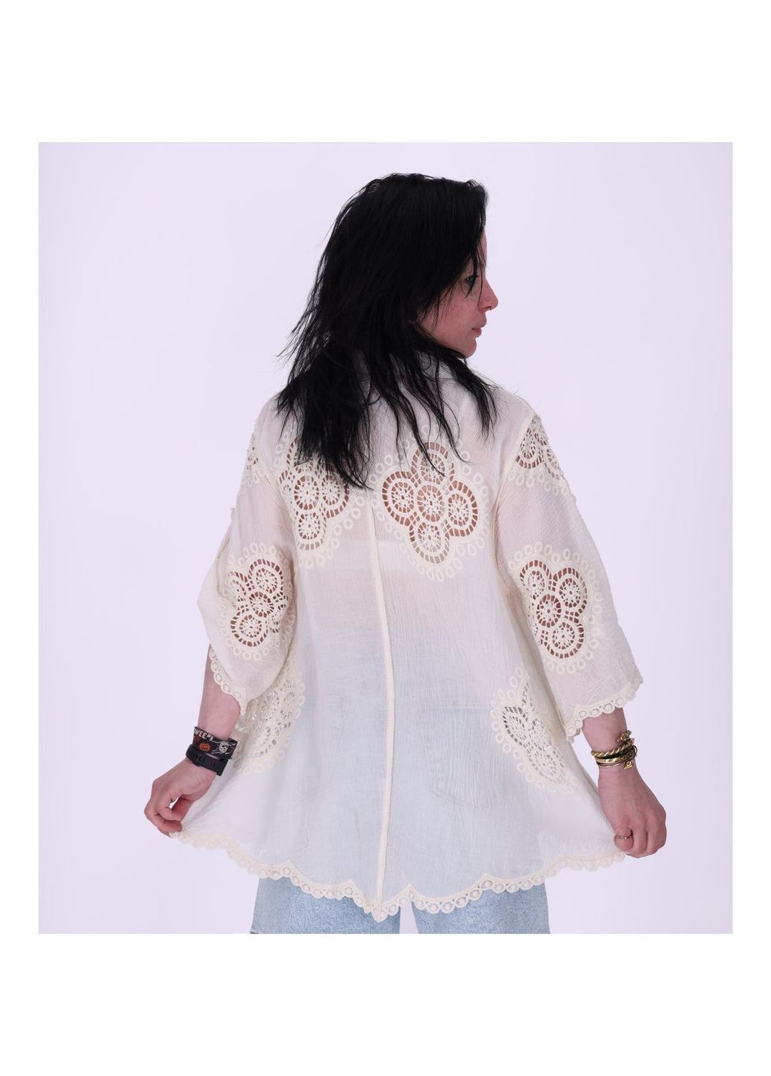 Bluse Lochmuster 1/2 Arm