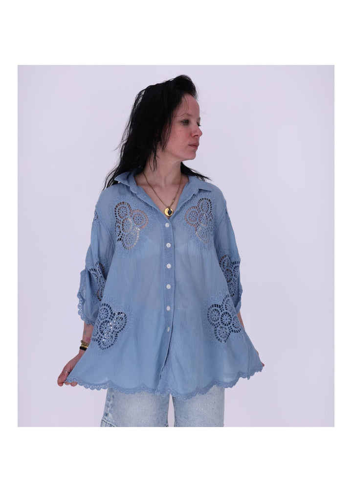 Bluse Lochmuster 1/2 Arm