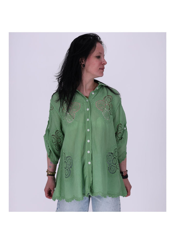 Bluse Lochmuster 1/2 Arm