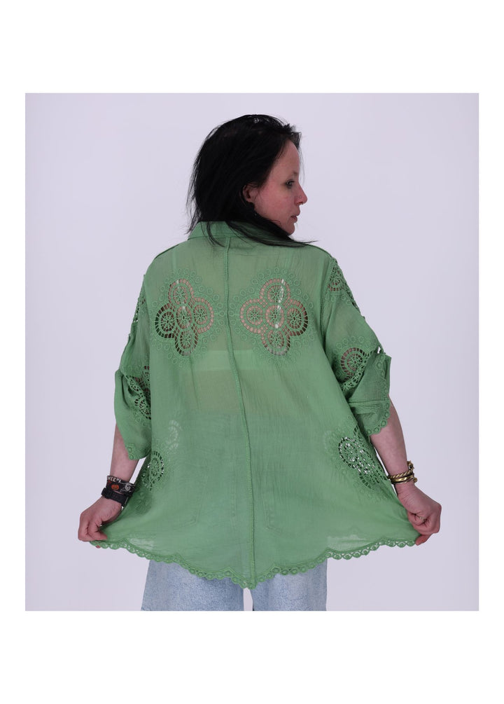 Bluse Lochmuster 1/2 Arm