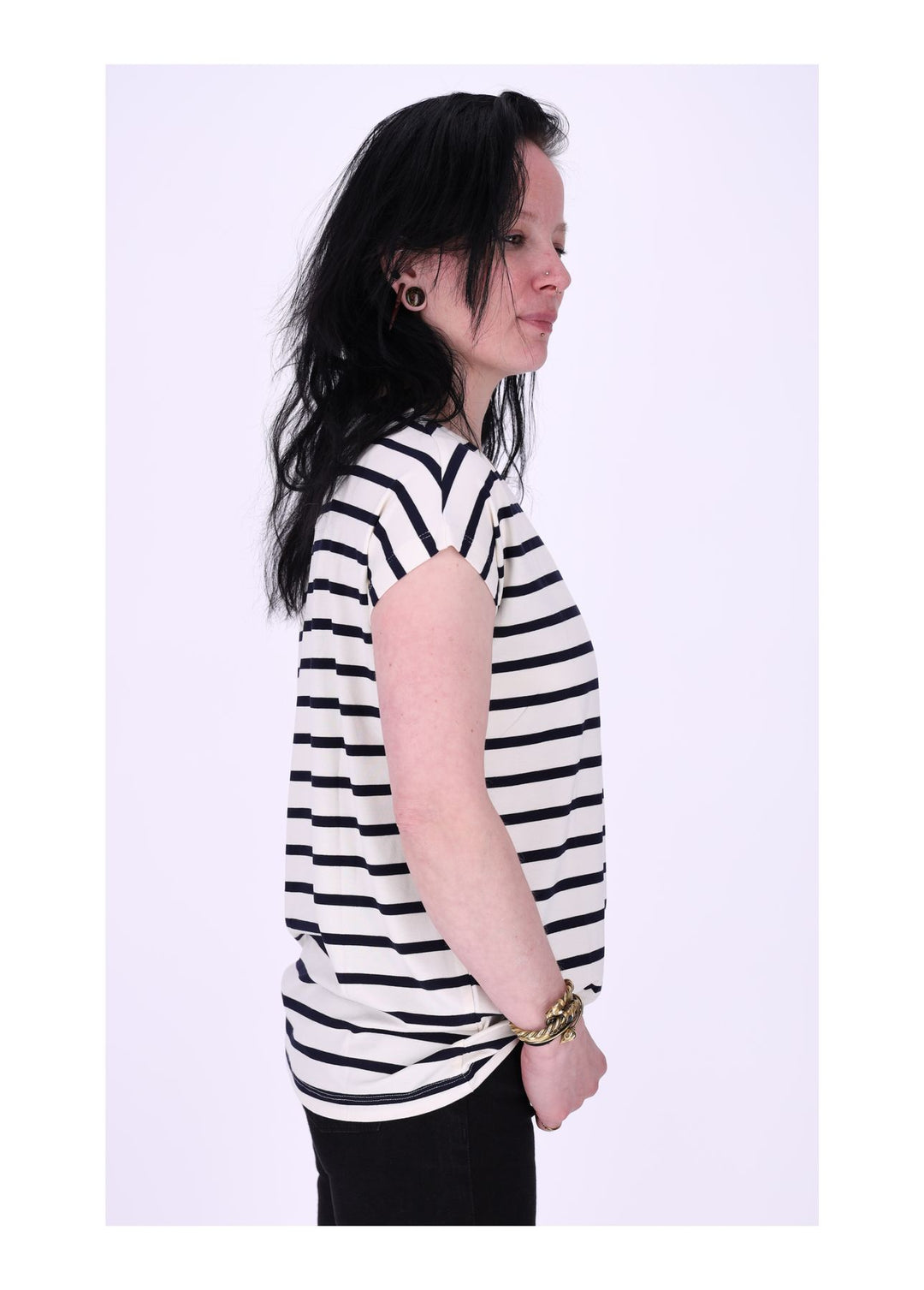 TARA M Damen T-Shirt gestreift