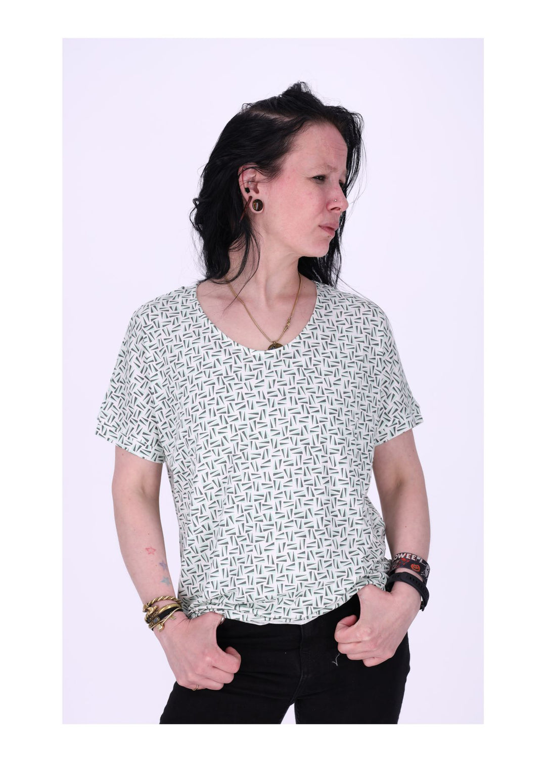 TARA M Damen T-Shirt geometrisch