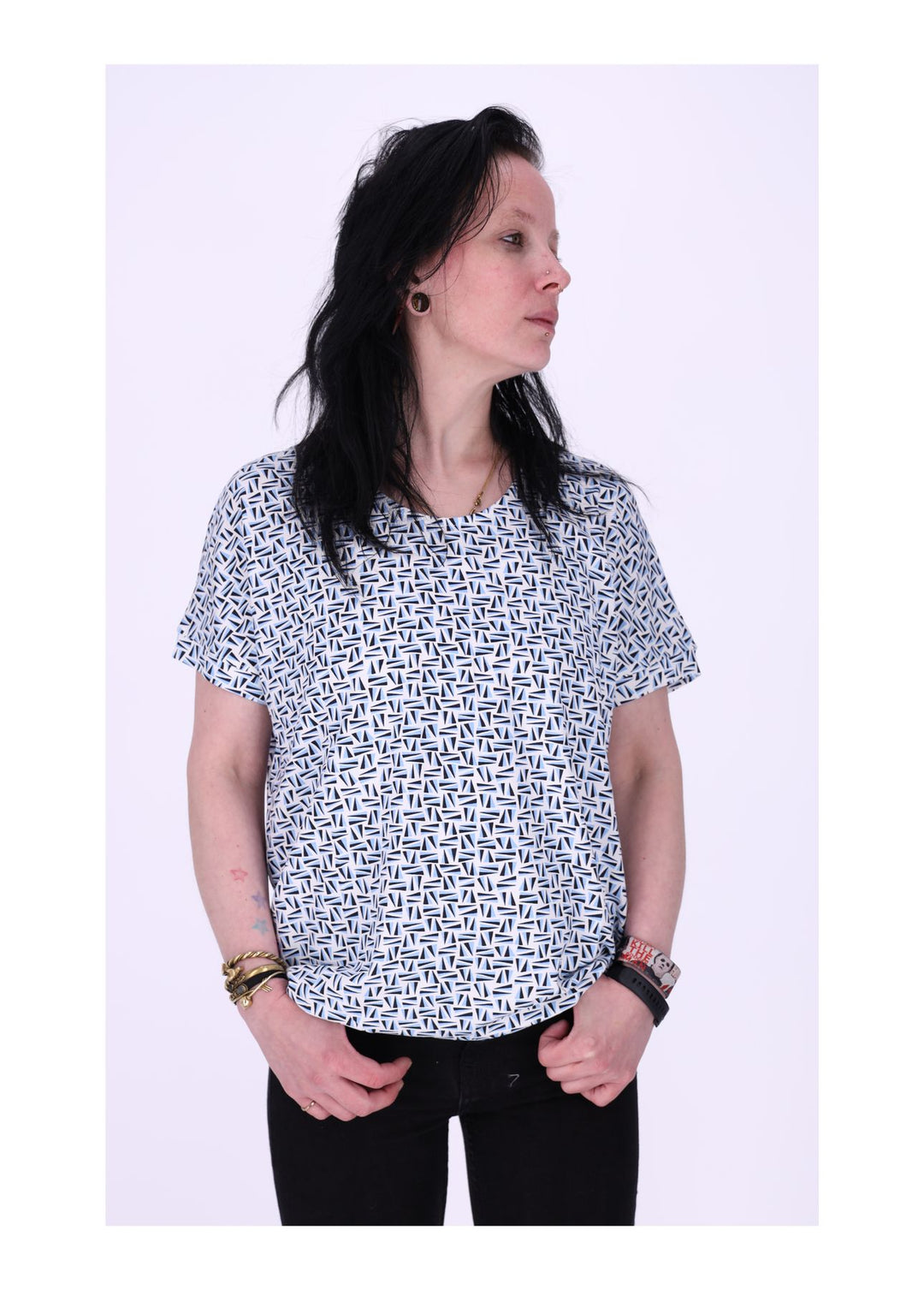 TARA M Damen T-Shirt geometrisch