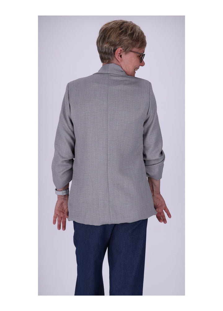 Blazer Damen offen Leinenoptik