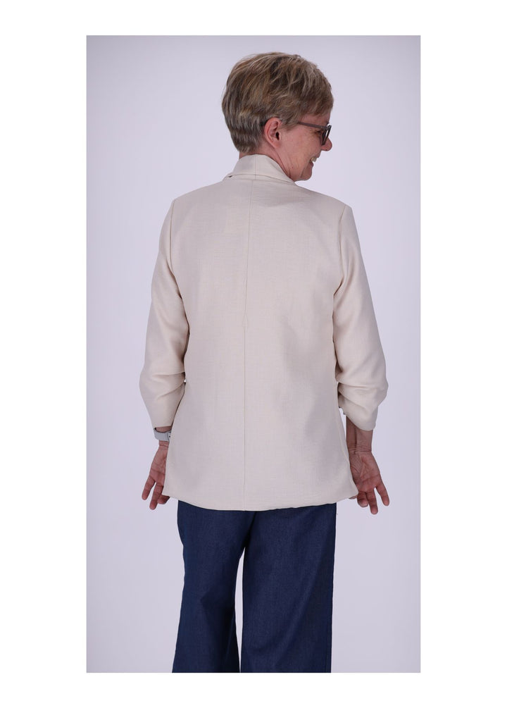 Blazer Damen offen Leinenoptik