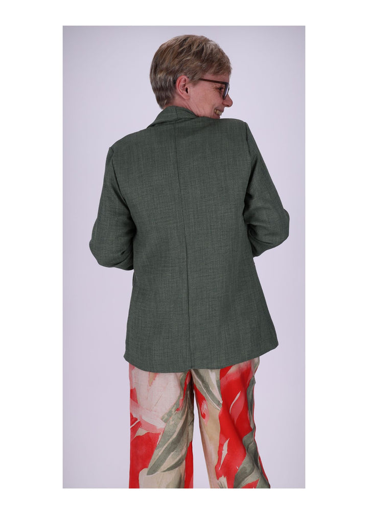 Blazer Damen offen Leinenoptik