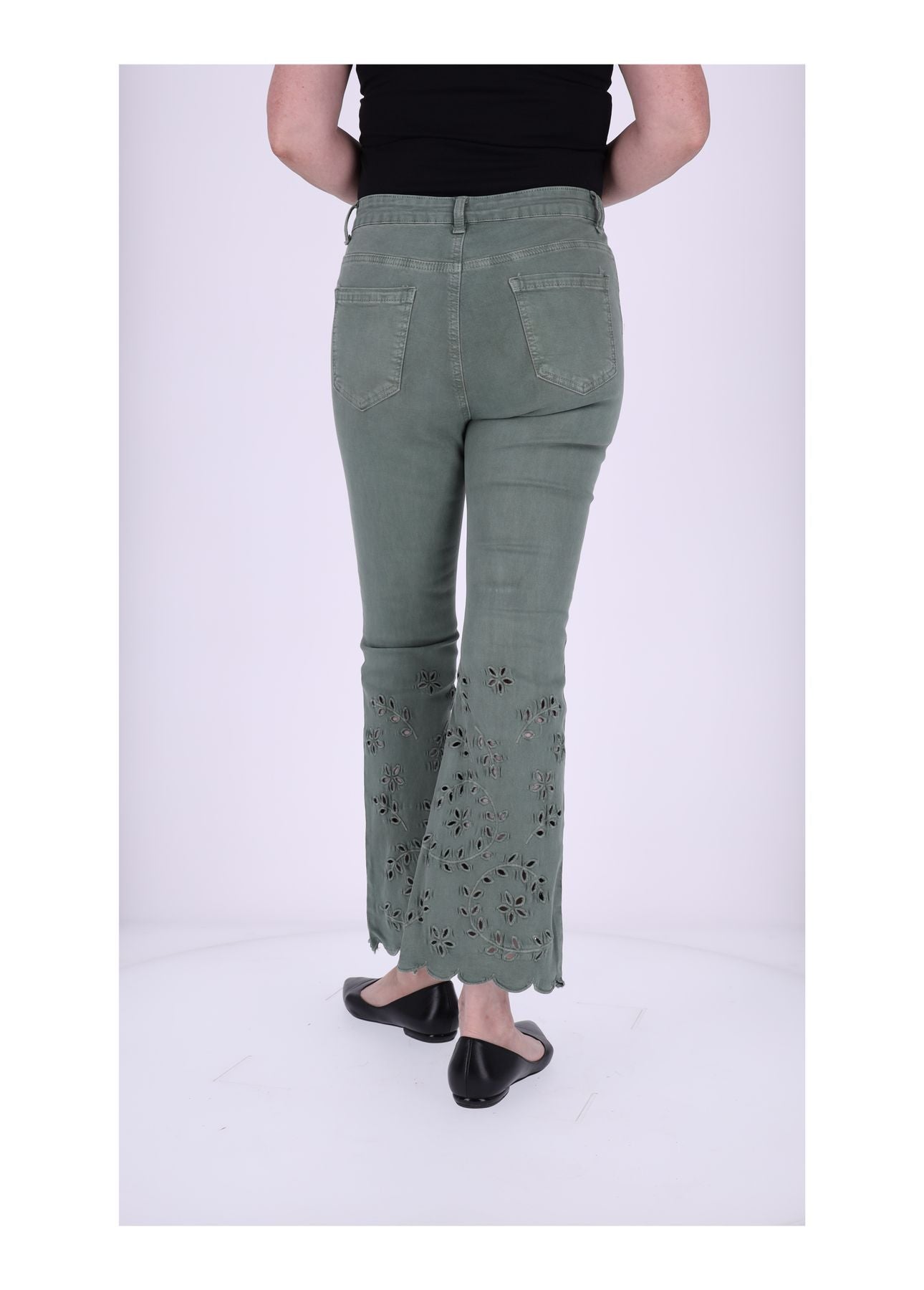 7/8 Hose Damen Lochstickerei