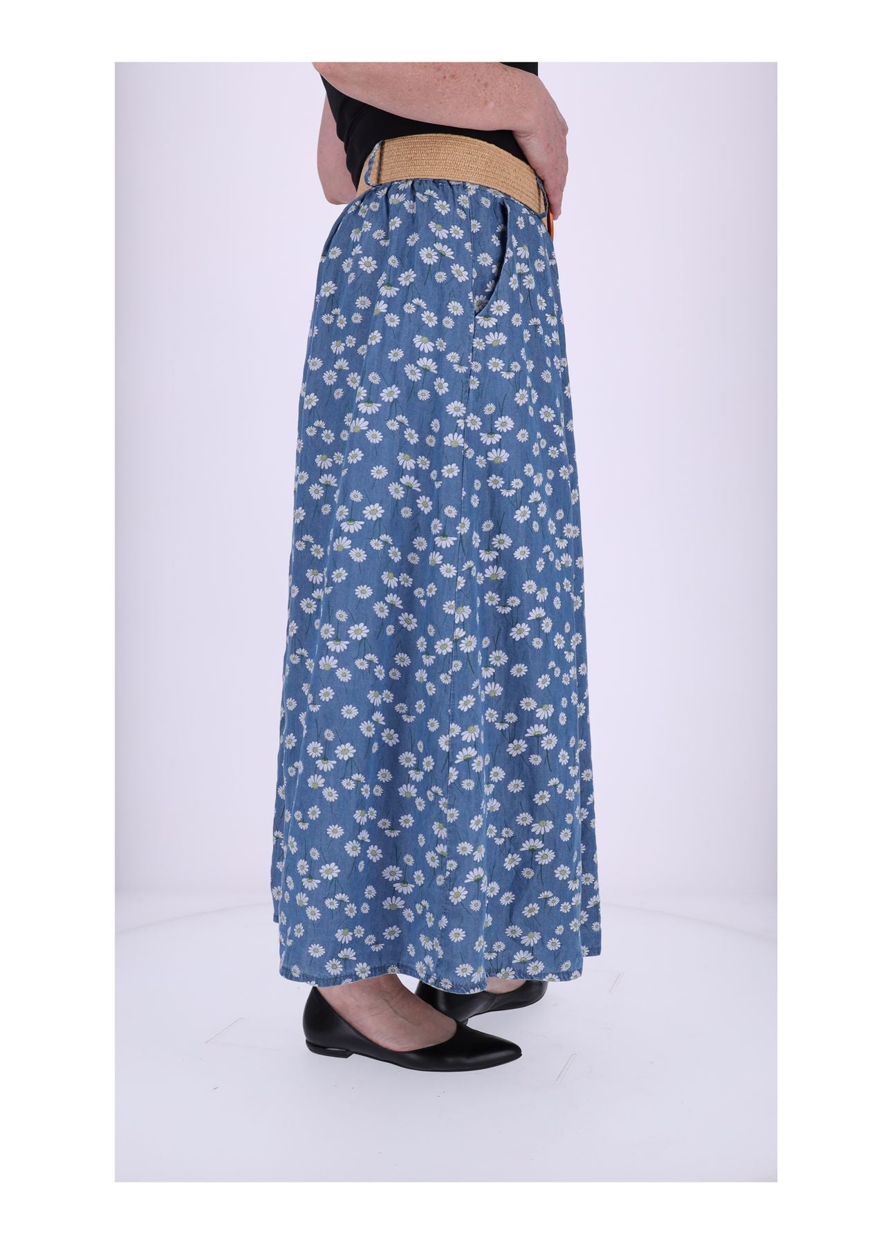 Rock Jeansoptik Streublumen
