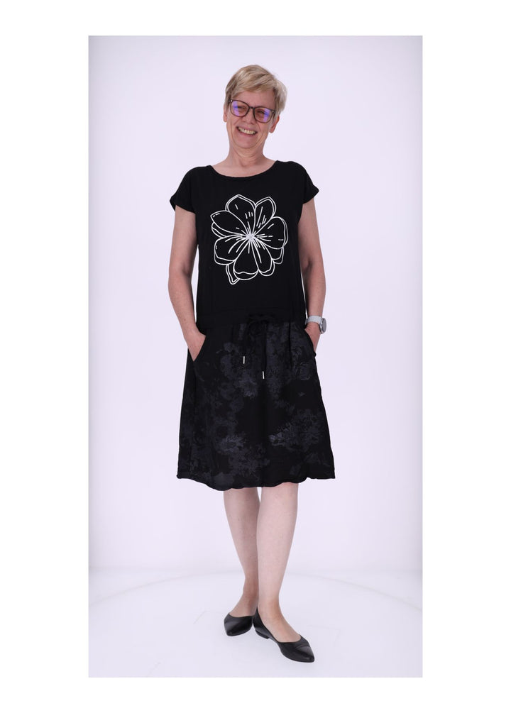 Damen Sweatkleid Rock Marmoriert