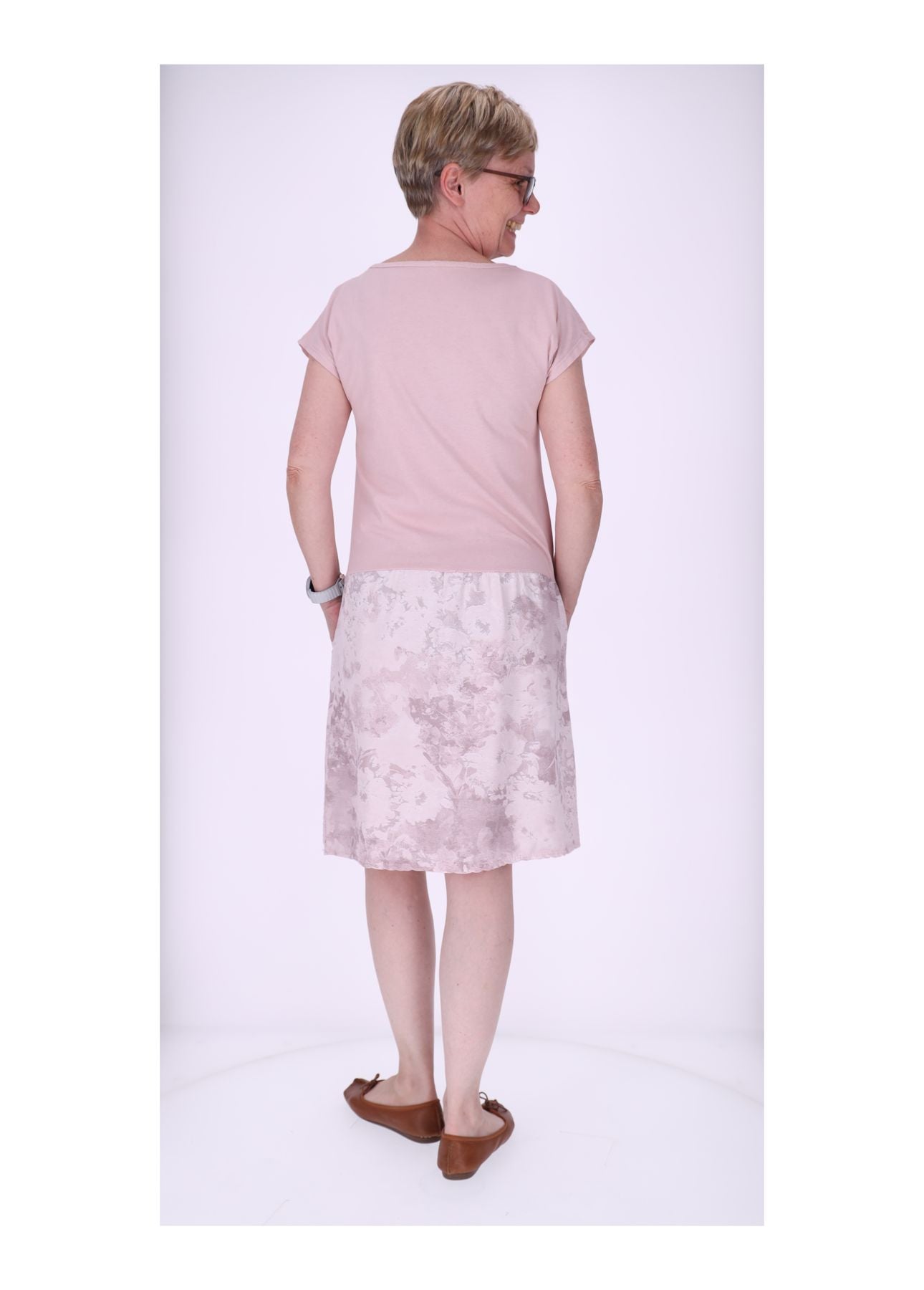 Damen Sweatkleid Rock Marmoriert