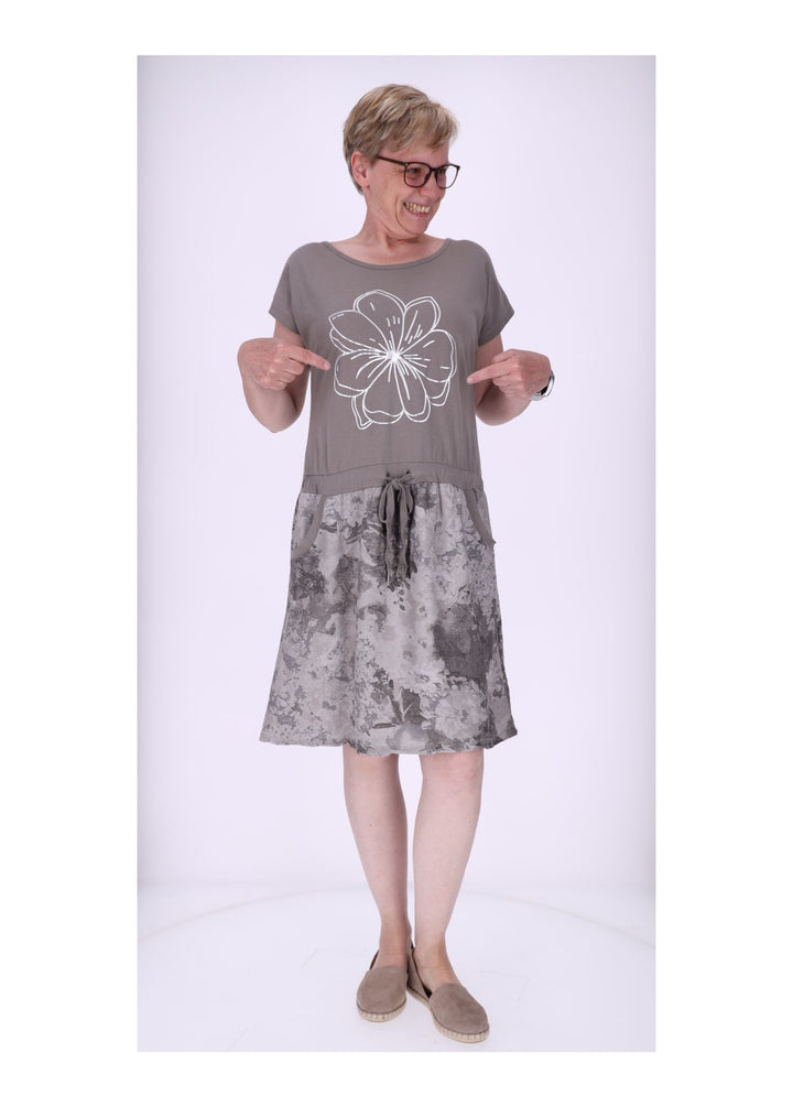 Damen Sweatkleid Rock Marmoriert