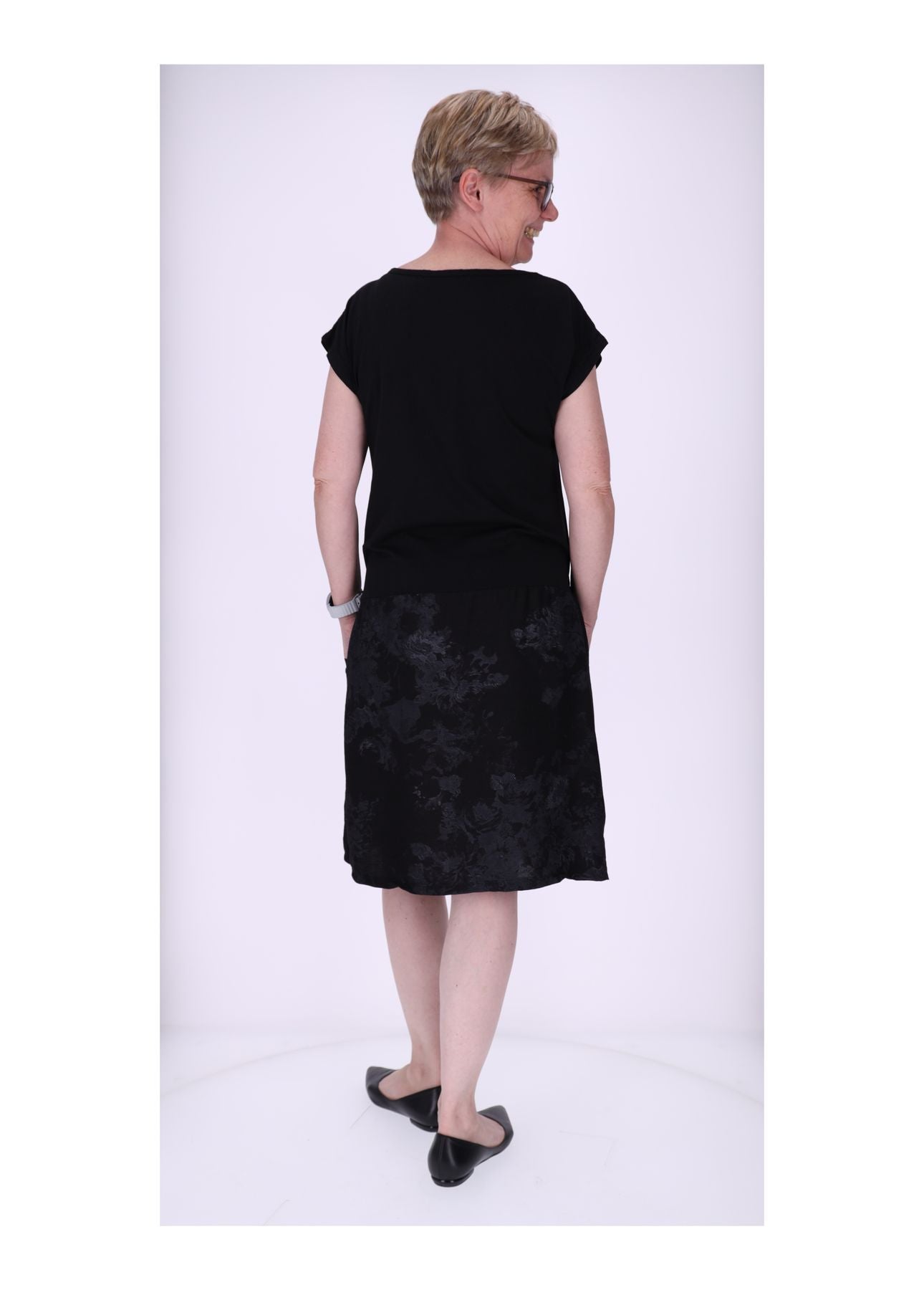 Damen Sweatkleid Rock Marmoriert