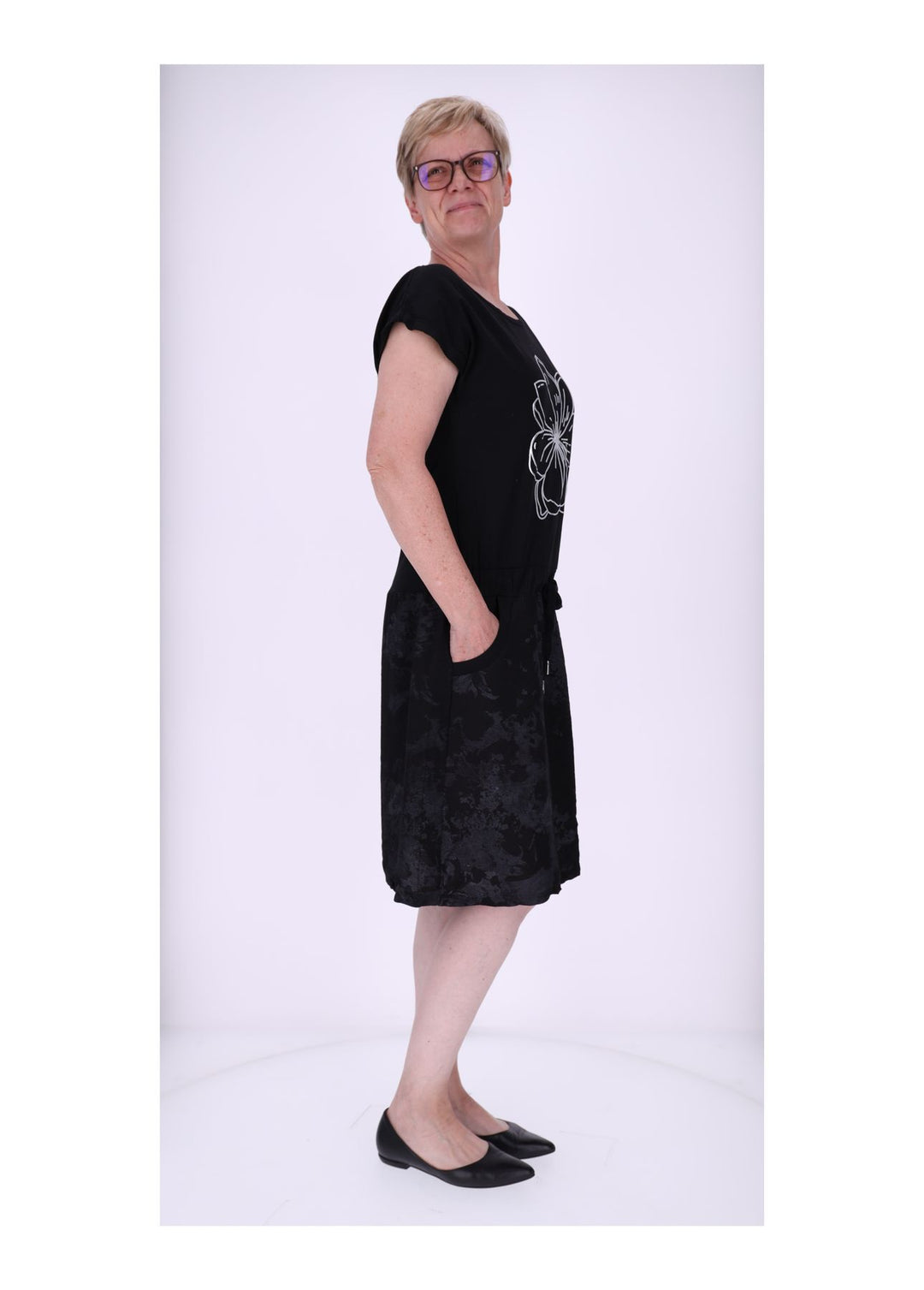 Damen Sweatkleid Rock Marmoriert